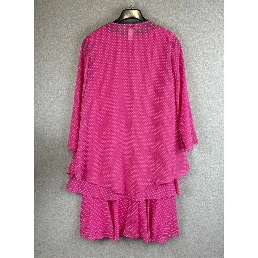 Draper's & Damon's Womans XL Dress Pink Polkadot Tier Open Topper Reto Barbie